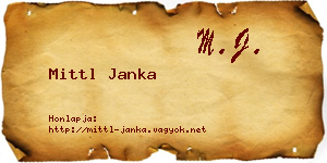 Mittl Janka névjegykártya